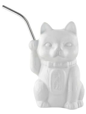 White Lucky Cat Neko Cat Tiki Mug